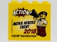 Part No: 30144pb249  Name: Brick 2 x 4 x 3 with Action! Movie Heroes Event 2018 LEGOLAND Deutschland Resort Pattern