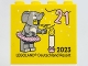 Part No: 30144pb403  Name: Brick 2 x 4 x 3 with 21 (Birthday / Geburtstag) 2023 LEGOLAND Deutschland Resort Pattern