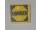 Part No: 30258pb008  Name: Road Sign 2 x 2 Square with Clip with Black 'DANGER' in Octagon Pattern (Sticker) - Set 4855