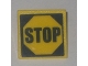 Part No: 30258pb009  Name: Road Sign 2 x 2 Square with Clip with Black 'STOP' in Octagon Pattern (Sticker) - Set 4855