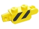 Part No: 30386pb05  Name: Hinge Brick 1 x 2 Locking, 9 Teeth with Black and Yellow Thin Danger Stripes, Yellow Corners Pattern on Both Sides (Stickers) - Set 60123