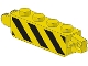 Part No: 30387p01  Name: Hinge Brick 1 x 4 Locking, 9 Teeth with Black and Yellow Danger Stripes Pattern on Both Sides