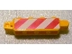 Part No: 30387pb004  Name: Hinge Brick 1 x 4 Locking, 9 Teeth with Red and White Danger Stripes Pattern on Both Sides (Stickers) - Set 3677