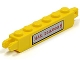 Part No: 30388pb005  Name: Hinge Brick 1 x 6 Locking, 9 Teeth with Red 'MAX. 250.000 $' on Light Bluish Gray Metal Plate Pattern (Sticker) - Set 5982
