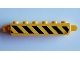 Part No: 30388pb012L  Name: Hinge Brick 1 x 6 Locking, 9 Teeth with Black and Yellow Danger Stripes Pattern Model Left Side (Sticker) - Set 60185