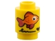 Part No: 3062pb086  Name: Brick, Round 1 x 1 with Orange and Red Fish, Black Scribble and Heart Pattern