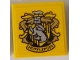 Part No: 3068pb1229  Name: Tile 2 x 2 with HP 'HUFFLEPUFF' House Crest with Gold Plumes on Yellow Background Pattern (Sticker) - Set 71043