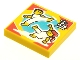 Part No: 3068pb1632  Name: Tile 2 x 2 with BeatBit Album Cover - Two Minifigures Dancing Capoeira Pattern