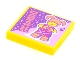 Lot ID: 293385046  Part No: 3068pb1766  Name: Tile 2 x 2 with BeatBit Album Cover - Girl with Coral Hair and Heart Hands Pattern