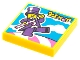 Part No: 3068pb1779  Name: Tile 2 x 2 with BeatBit Album Cover - Minifigure in Purple Suit with Candy Cane Pattern