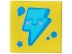 Part No: 3068pb2786  Name: Tile 2 x 2 with Medium Azure Lightning Bolt with Face, Blue Outline, Eyes and Nose, Star and Dots, Dark Pink Cheeks Pattern