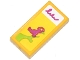 Lot ID: 369628377  Part No: 3069pb0330  Name: Tile 1 x 2 with Magenta Bird on Lime Branch Pattern (Sticker) - Set 41034
