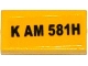 Part No: 3069pb0372  Name: Tile 1 x 2 with 'K AM 581H' Pattern (Sticker) - Set 76026