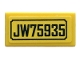 Part No: 3069pb0786  Name: Tile 1 x 2 with 'JW75935' Pattern (Sticker) - Set 75935