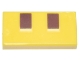 Part No: 3069pb1255  Name: Tile 1 x 2 with Pixelated Reddish Brown and Bright Light Yellow Rectangles Pattern (Minecraft Sniffer Nostrils)