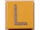 Lot ID: 310359923  Part No: 3070pb020  Name: Tile 1 x 1 with Silver Capital Letter L Pattern