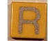 Part No: 3070pb026  Name: Tile 1 x 1 with Silver Capital Letter R Pattern
