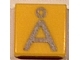 Lot ID: 231925254  Part No: 3070pb035  Name: Tile 1 x 1 with Silver Capital Letter A with Ring (Å) Pattern