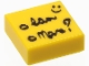 Lot ID: 350648639  Part No: 3070pb093  Name: Tile 1 x 1 with Black Script, Question Mark, and Smiley Face Pattern