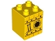 Lot ID: 374486311  Part No: 31110pb016  Name: Duplo, Brick 2 x 2 x 2 with Sunflower and Two Arrows Pattern