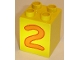 Part No: 31110pb022  Name: Duplo, Brick 2 x 2 x 2 with Number 2 Orange Pattern