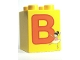 Part No: 31110pb044  Name: Duplo, Brick 2 x 2 x 2 with Letter B and Ballerina Pattern