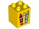Lot ID: 412553931  Part No: 31110pb101  Name: Duplo, Brick 2 x 2 x 2 with Crayons Pattern
