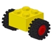 Part No: 3137c01assy2  Name: Brick, Modified 2 x 2 with Red Wheels for Single Tire with Black Tires 15mm D. x 6mm Offset Tread Small (3137c01 / 3641)