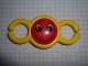 Lot ID: 331178638  Part No: 31697pb01  Name: Primo Teether Chain Link with Red Center and Face Pattern