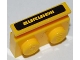 Part No: 32028pb01  Name: Plate, Modified 1 x 2 with Door Rail with Yellow 'ZURUHAI' on Black Background Pattern (Sticker) - Sets 8148 / 8152