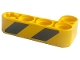 Part No: 32140pb22L  Name: Technic, Liftarm, Modified Bent Thick L-Shape 2 x 4 with Black and Yellow Danger Stripes Pattern Model Left Side (Sticker) - Set 42094