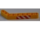 Part No: 32271pb014  Name: Technic, Liftarm, Modified Bent Thick 1 x 9 (7 - 3) with Red and White Danger Stripes Pattern (Sticker) - Set 8421