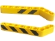 Part No: 32271pb027L  Name: Technic, Liftarm, Modified Bent Thick 1 x 9 (7 - 3) with Black and Yellow Danger Stripes Pattern on Both Sides Model Left Side (Stickers) - Set 42094