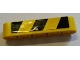Part No: 32316pb015L  Name: Technic, Liftarm Thick 1 x 5 with Black and Yellow Danger Stripes Pattern Model Left Side (Sticker) - Set 8258