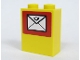 Part No: 3245bpb04  Name: Brick 1 x 2 x 2 with Inside Axle Holder with Mail Envelope Pattern (Sticker) - Set 7731