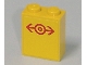 Part No: 3245bpb14  Name: Brick 1 x 2 x 2 with Inside Axle Holder with Train Logo Red Pattern (Sticker) - Set 7641