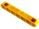 Part No: 32524pb072  Name: Technic, Liftarm Thick 1 x 7 with Red Taillights and Yellow Flames Pattern (Sticker) - Set 42135