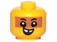 Part No: 33464pb04  Name: Minifigure, Baby / Toddler Head with Neck with Black Eyes, White Pupils, Medium Nougat Band, and Open Mouth Smile with Missing Tooth Pattern