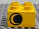 Part No: 3437pb020  Name: Duplo, Brick 2 x 2 with Eye without White Pattern, on One Side, Offset Left