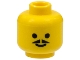 Part No: 3626bp03  Name: Minifigure, Head Standard Grin with Pointed Moustache Pattern - Blocked Open Stud