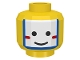 Part No: 3626bp3k  Name: Minifigure, Head Face Paint Islander with White and Blue War Paint Pattern - Blocked Open Stud