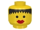 Part No: 3626bp40  Name: Minifigure, Head Female Black Hair Messy, Thick Red Lips Pattern - Blocked Open Stud