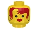 Part No: 3626bp65  Name: Minifigure, Head Female with Ice Planet Red Hair and Black Hoop Earrings Pattern - Blocked Open Stud