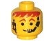 Part No: 3626bp69  Name: Minifigure, Head Male Headset Over Smile, Red-Brown Hair & Eyebrows Pattern - Blocked Open Stud