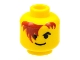 Part No: 3626bp7a  Name: Minifigure, Head Male Brown Hair over Eye and Black Eyebrows Pattern - Blocked Open Stud