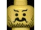 Part No: 3626bpb0018  Name: Minifigure, Head Moustache Curly and Split, Short Wavy Eyebrows, Stubble Pattern - Blocked Open Stud