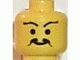 Part No: 3626bpb0020  Name: Minifigure, Head Moustache Curly and Split, Long Wavy Eyebrows Pattern - Blocked Open Stud
