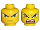 Part No: 3626bpb0027  Name: Minifigure, Head Dual Sided Exo-Force Green Eyes with Frown and Scar / Open Mouth Pattern (Takeshi) - Blocked Open Stud