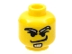 Part No: 3626bpb0046  Name: Minifigure, Head Male White Eyebrows and Goatee, Angry Smirk Pattern - Blocked Open Stud