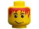 Part No: 3626bpb0050  Name: Minifigure, Head Male Messy Red Hair, Smile, White Pupils Pattern - Blocked Open Stud